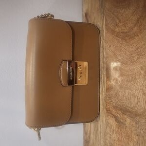 Michael Kors Tan Crossbody Bag with Gold Clasp